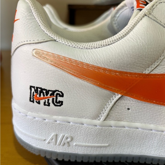 KITH Nike Air Force 1 White with Orange AND Blue Swoosh men’s. - Picture 12 of 16